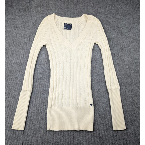 American Eagle Outfitters Sweaters - Vintage Y2K American Eagle Cable Knit Sweater Women Medium Bella Swan Elena Logo